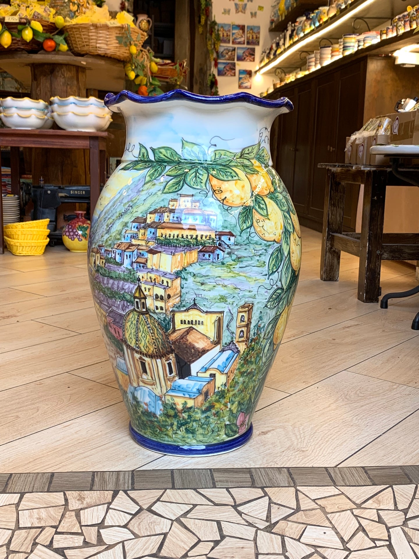Ceramic Vase "Blue Positano"